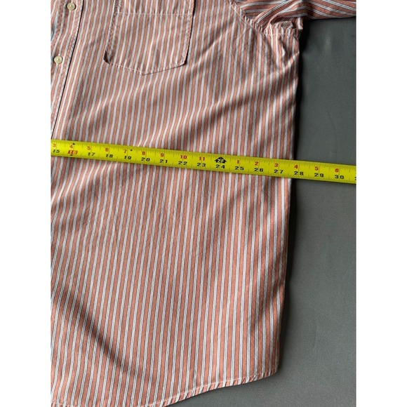 Eddie Bauer Shirt Men XXL Orange Striped Button Up 100%Cotton Long Sleeve Casual - Picture 7 of 15